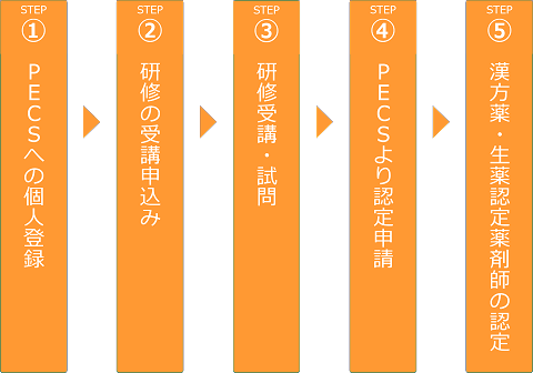 漢方薬・生薬認定薬剤師の認定までの流れ